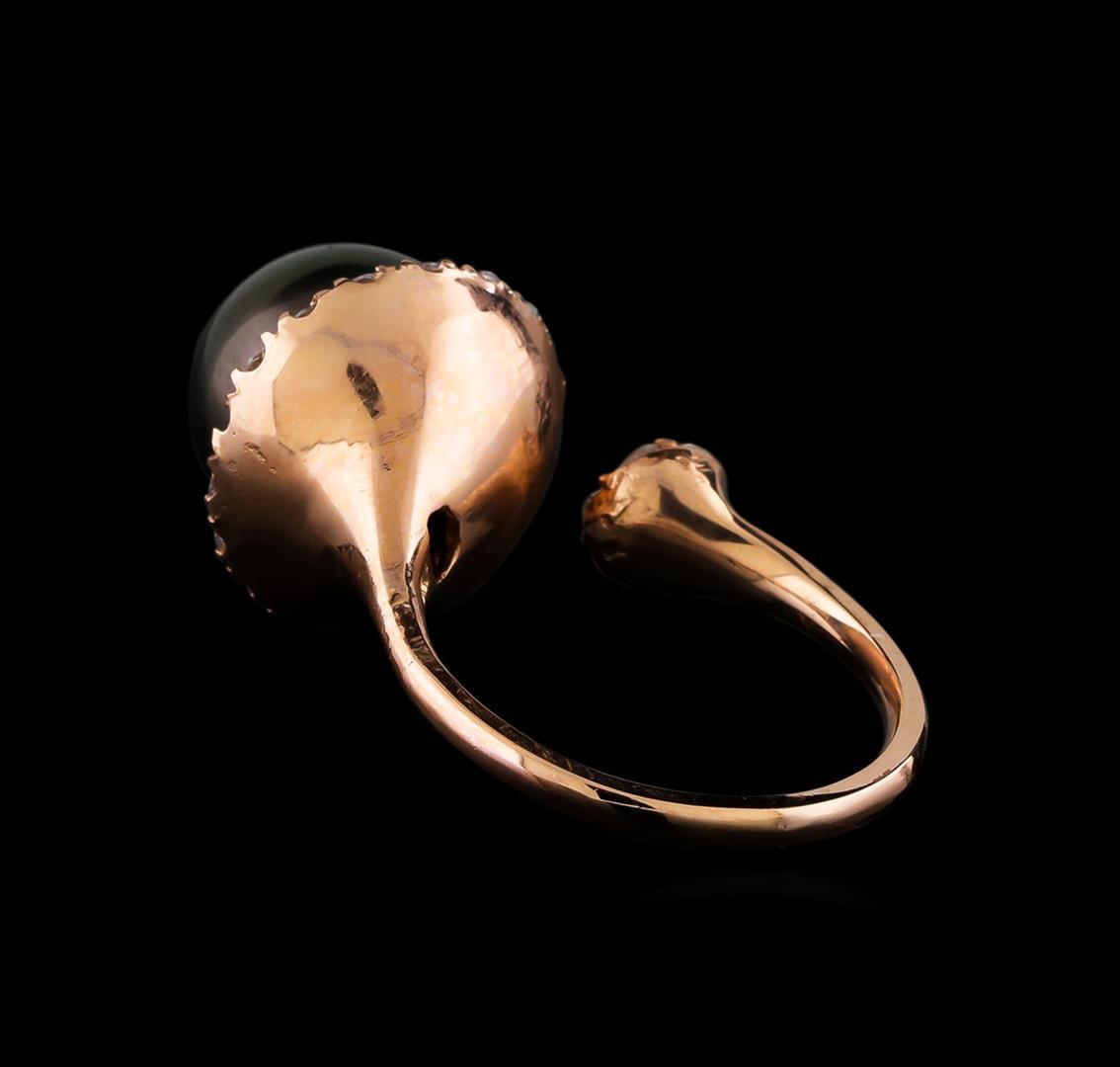 0.66 ctw Diamond and Pearl Ring - 14KT Rose Gold