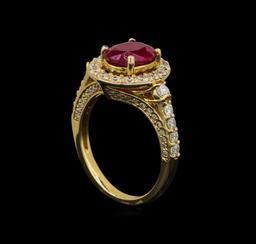 14KT Yellow Gold 2.35 ctw Ruby and Diamond Ring