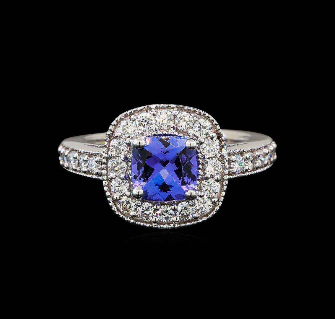 14KT White Gold 1.23 ctw Tanzanite and Diamond Ring