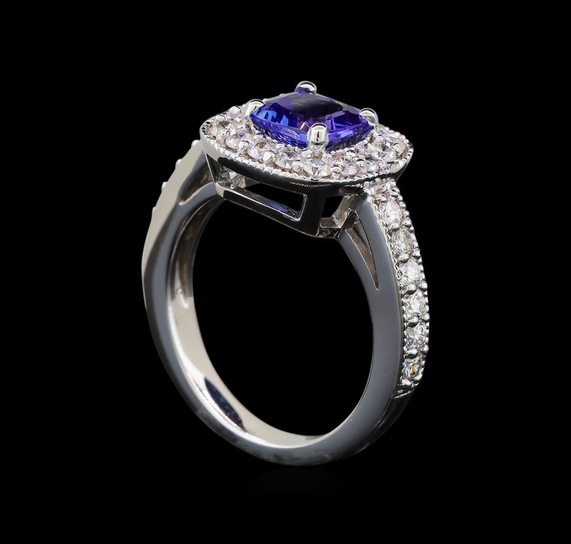 14KT White Gold 1.23 ctw Tanzanite and Diamond Ring