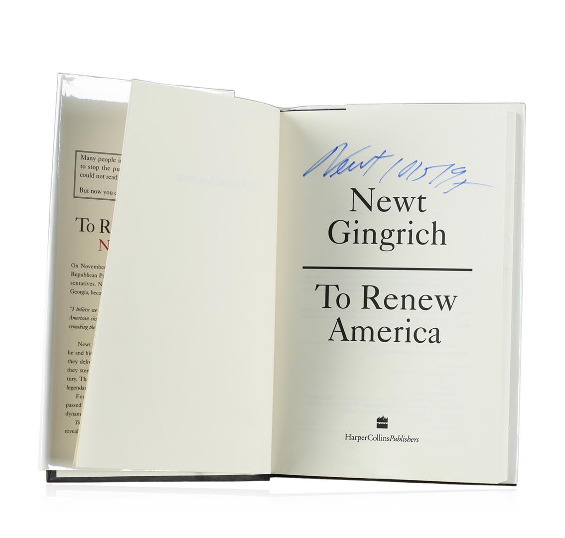 Signed Copy of To Renew America by Newt Gingrich