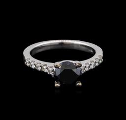 1.92 ctw Black Diamond Ring - 14KT White Gold