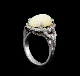 3.28 ctw Opal and Diamond Ring - 14KT White Gold