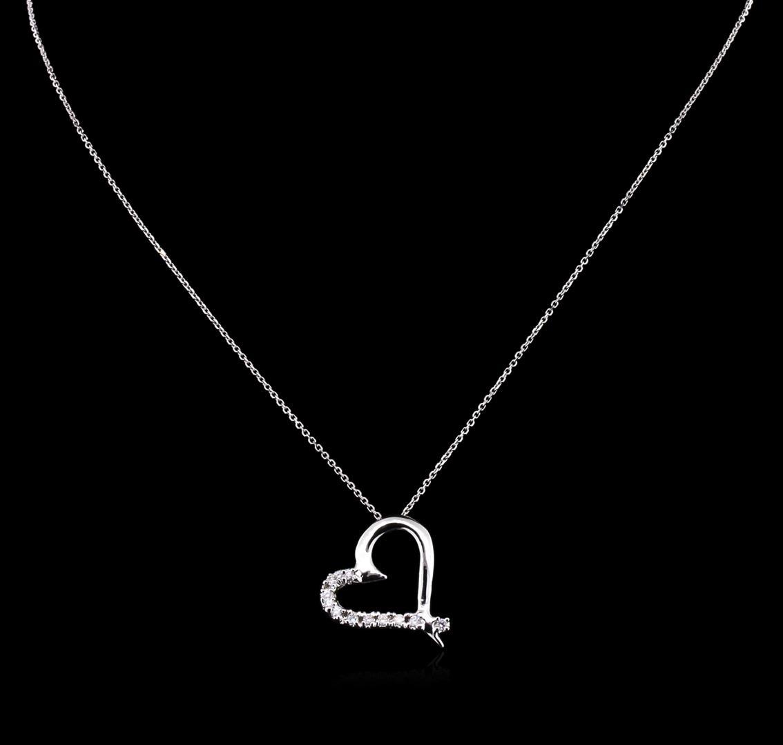 0.45 ctw Diamond Pendant With Chain - 14KT White Gold