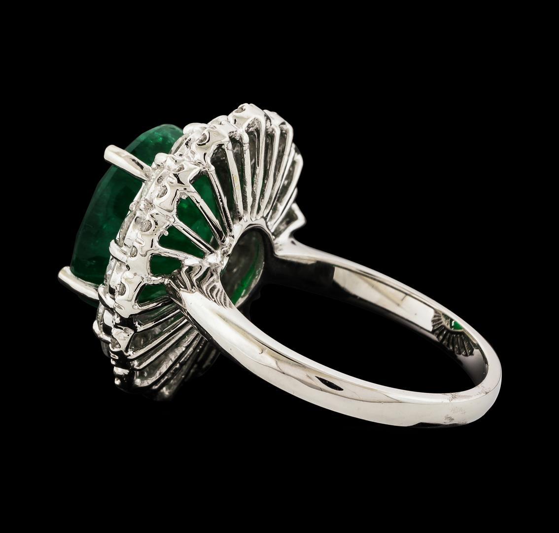 6.06 ctw Emerald and Diamond Ring - 14KT White Gold