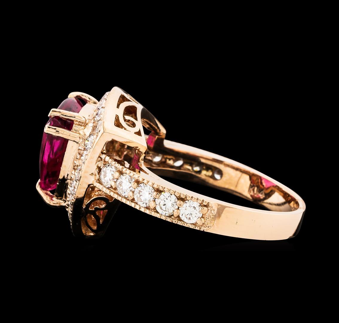 3.61 ctw Tourmaline and Diamond Ring - 14KT Rose Gold