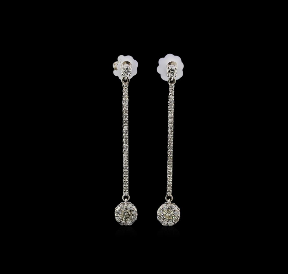 14KT White Gold 0.89 ctw Diamond Earrings