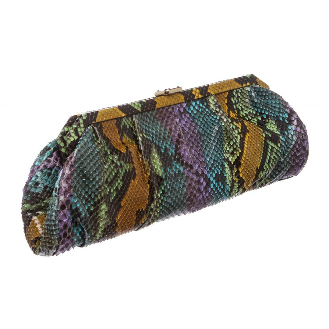 MCM Multicolor Snakeskin Amaranda Long Clutch Handbag