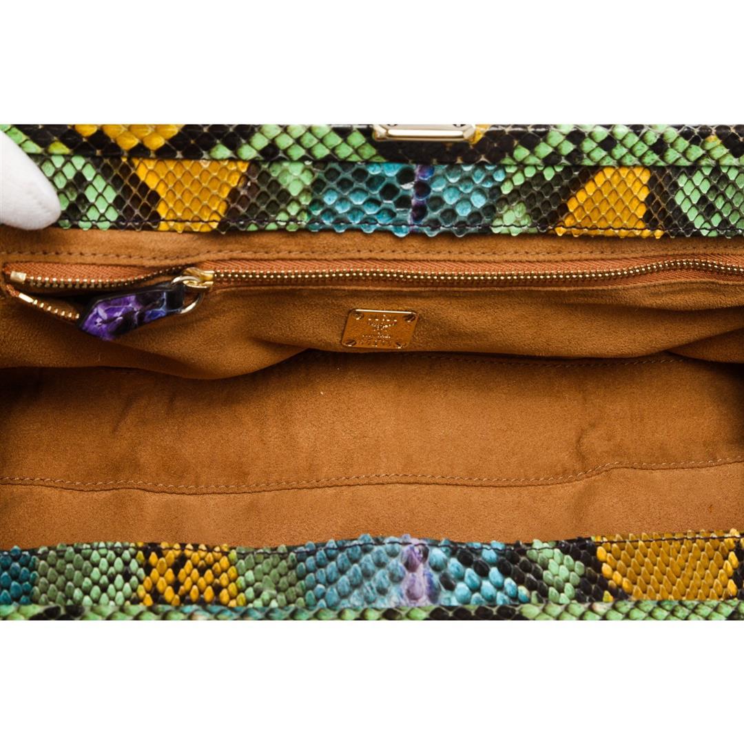 MCM Multicolor Snakeskin Amaranda Long Clutch Handbag