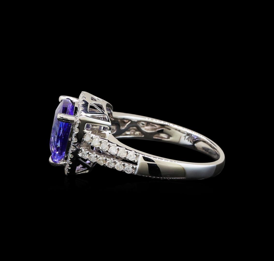 14KT White Gold 2.21 ctw Tanzanite and Diamond Ring