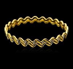 22KT Two-Tone Gold Fancy Bangle Bracelets