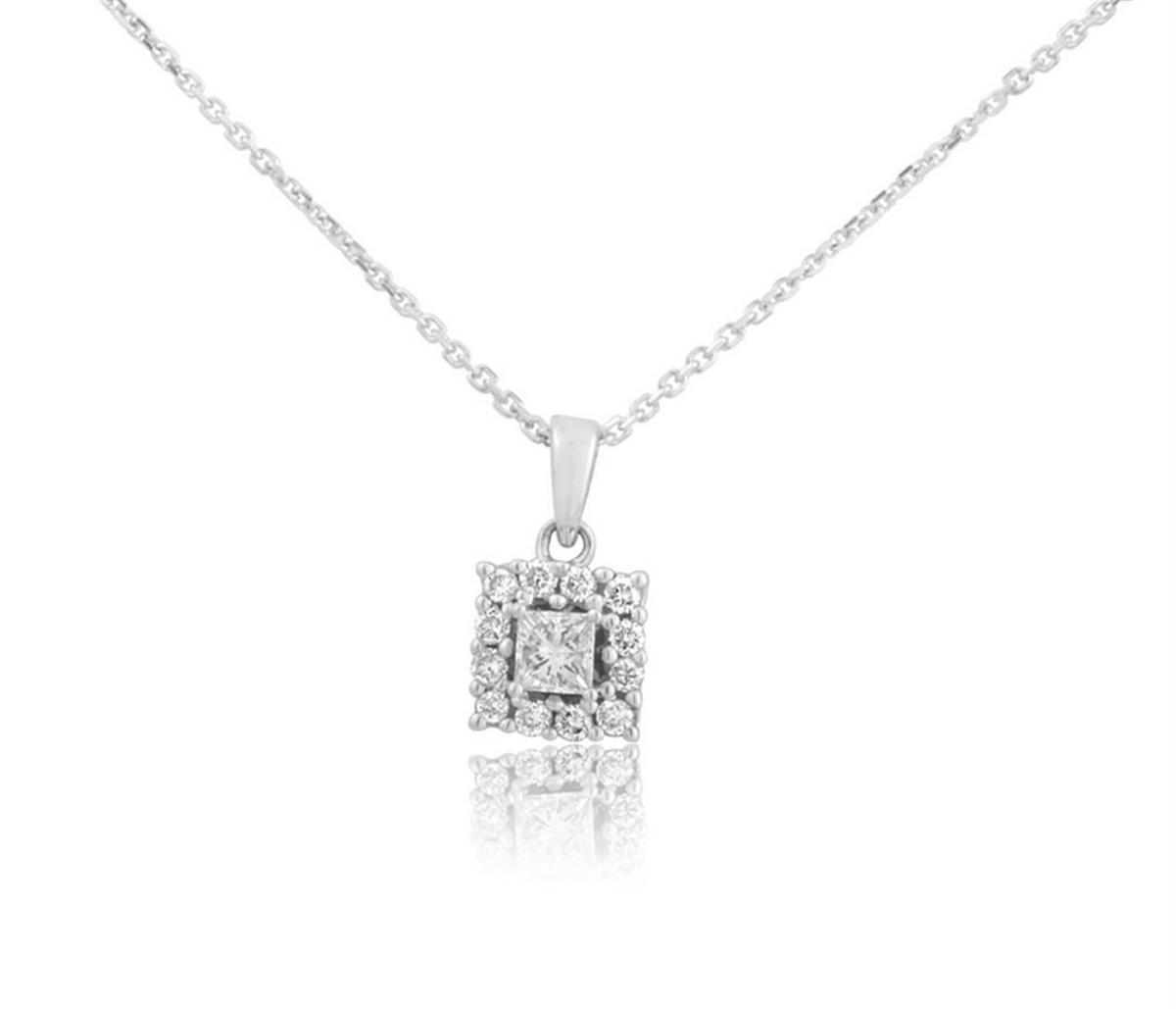 14k White Gold 0.52CTW Diamond Pendant, (I1-I2/H-I)