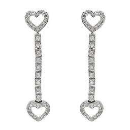 14k White Gold 0.92CTW Diamond Earring, (SI3/G-H)