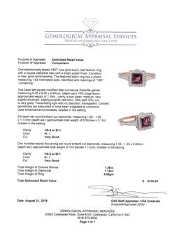 2.56 ctw Rhodolite Garnet And Diamond Ring - 18KT Rose Gold