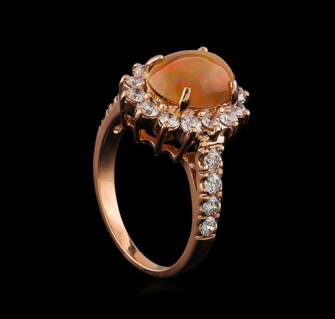 1.68 ctw Opal and Diamond Ring - 14KT Rose Gold