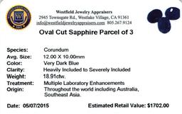 18.91 ctw Oval Cut Sapphire Parcel