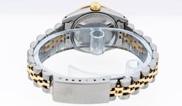Rolex Ladies 2 Tone 14K Ice Pink Diamond & Ruby Datejust Wristwatch
