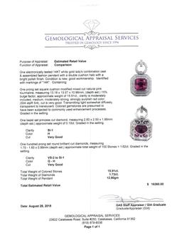 17.63 ctw Pink Tourmaline And Diamond Pendant - 14KT White Gold
