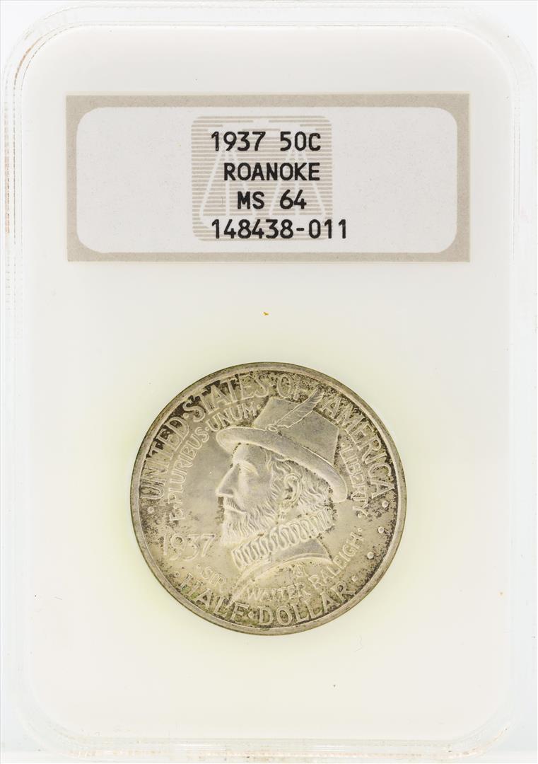 1937 Roanoke Island 350th Anniversary Commemorative Half Dollar Coin NGC MS64