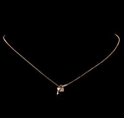 0.12 ctw Diamond Lock and Key Pendant With Chain - 14KT Rose Gold