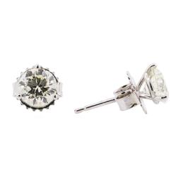 1.43 ctw Diamond Earrings - 14KT White Gold