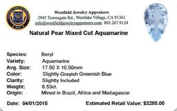 8.53 ctw Pear Aquamarine Parcel