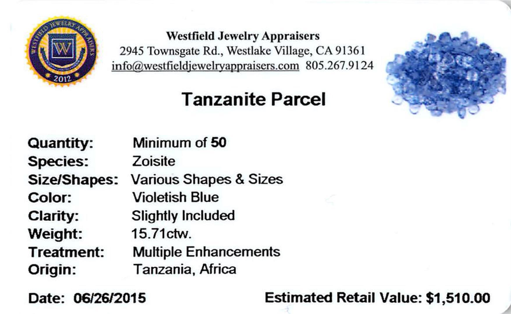 15.71 ctw Round Mixed Tanzanite Parcel