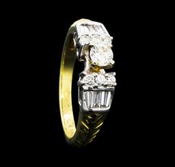 0.64 ctw Diamond Ring - 14KT Yellow And White Gold