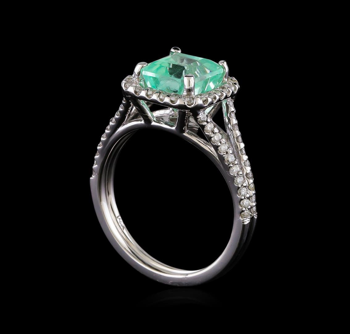 2.33 ctw Emerald and Diamond Ring - 14KT White Gold