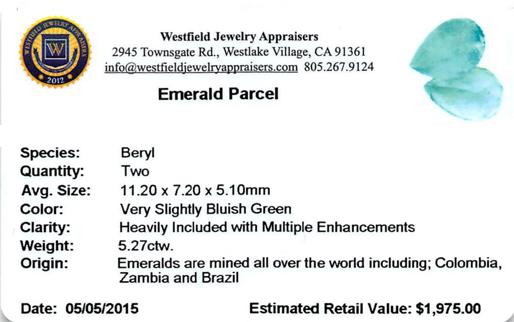 5.27 ctw Pear Emerald Parcel