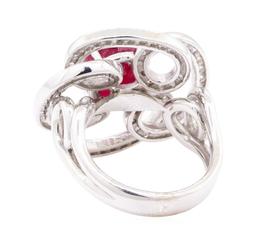 5.78 ctw Ruby And Diamond Ring - 14KT White Gold