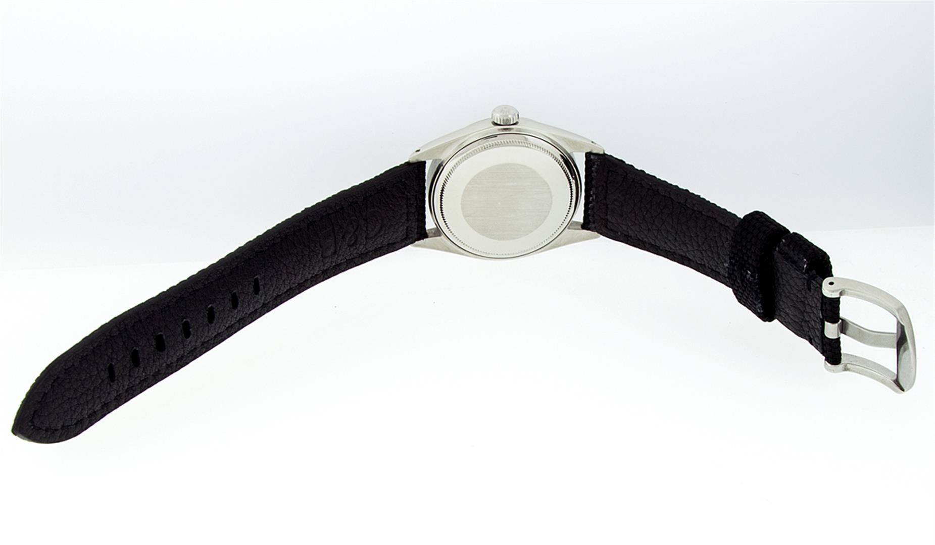Rolex Mens Stainless Steel MOP Diamond 36MM Datejust Wristwatch With Nylon Strap