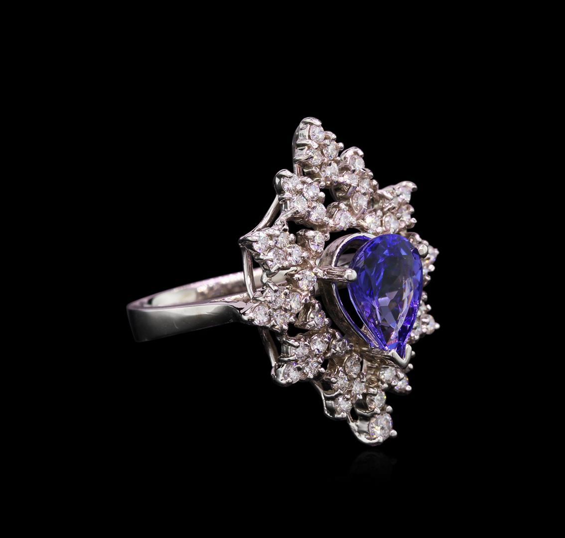 2.00 ctw Tanzanite and Diamond Ring - 14KT White Gold