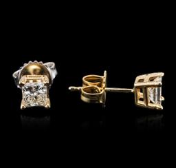 14KT Yellow Gold 0.87 ctw Diamond Stud Earrings