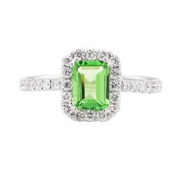 1.46 ctw Tsavorite and Diamond Ring - Platinum