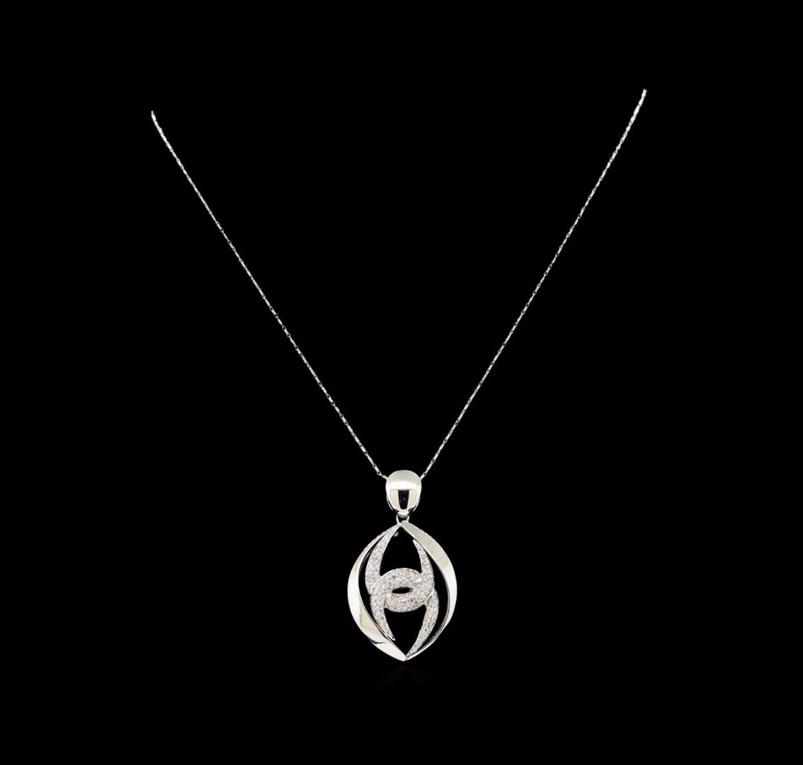 14KT White Gold 1.40 ctw Diamond Pendant With Chain