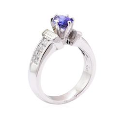 2.29 ctw Blue Sapphire And Diamond Ring - Platinum