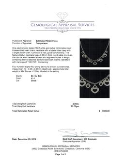 2.00 ctw Diamond Necklace - 18KT White Gold