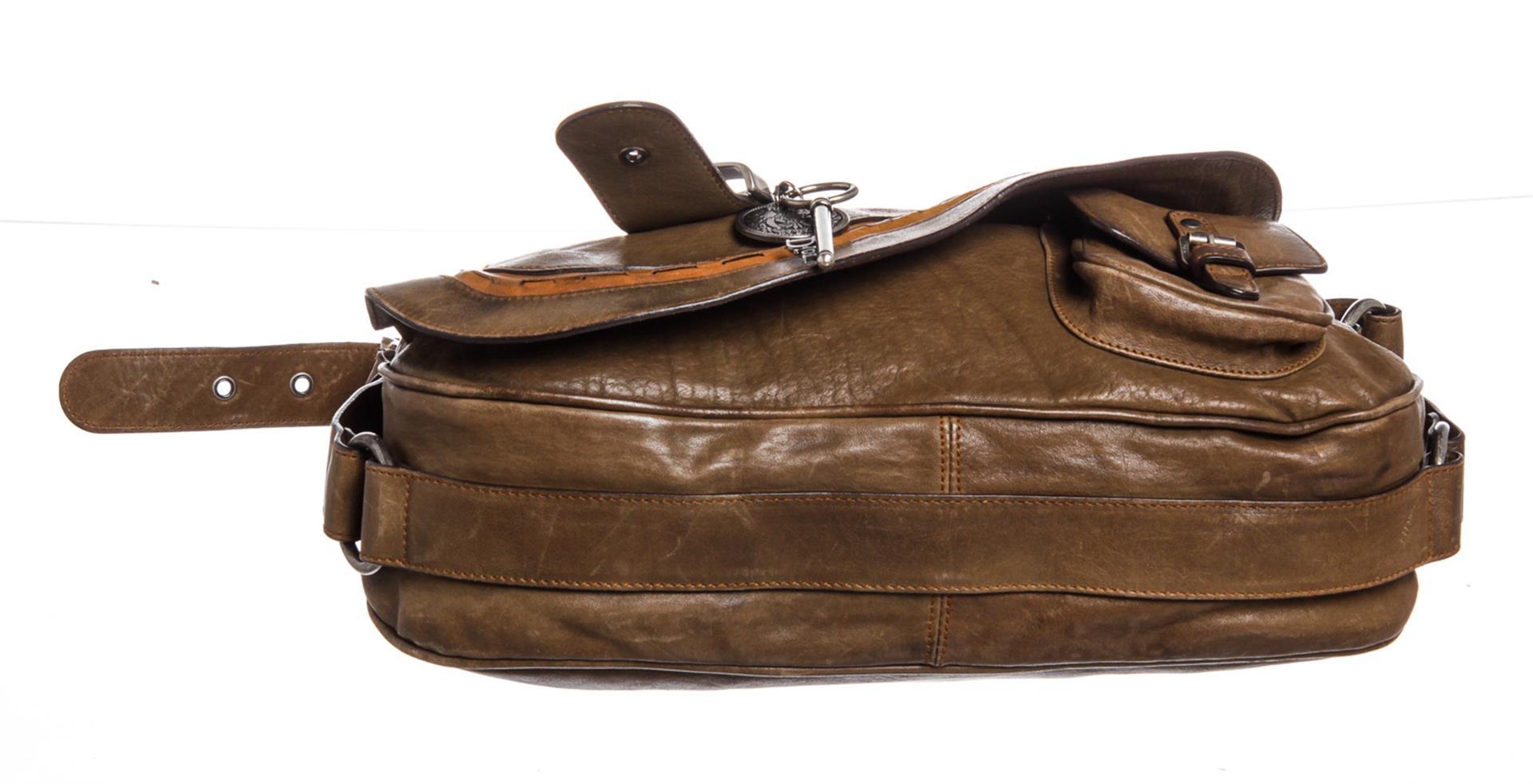 Christian Dior Olive Leather Gaucho Saddle Bag