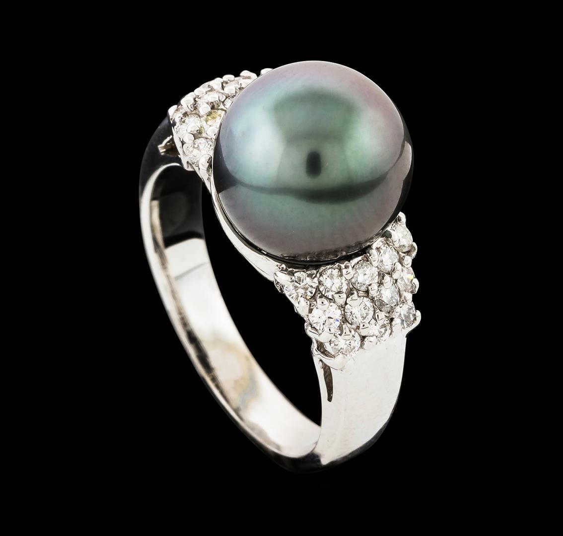 Pearl and Diamond Ring - 14KT White Gold