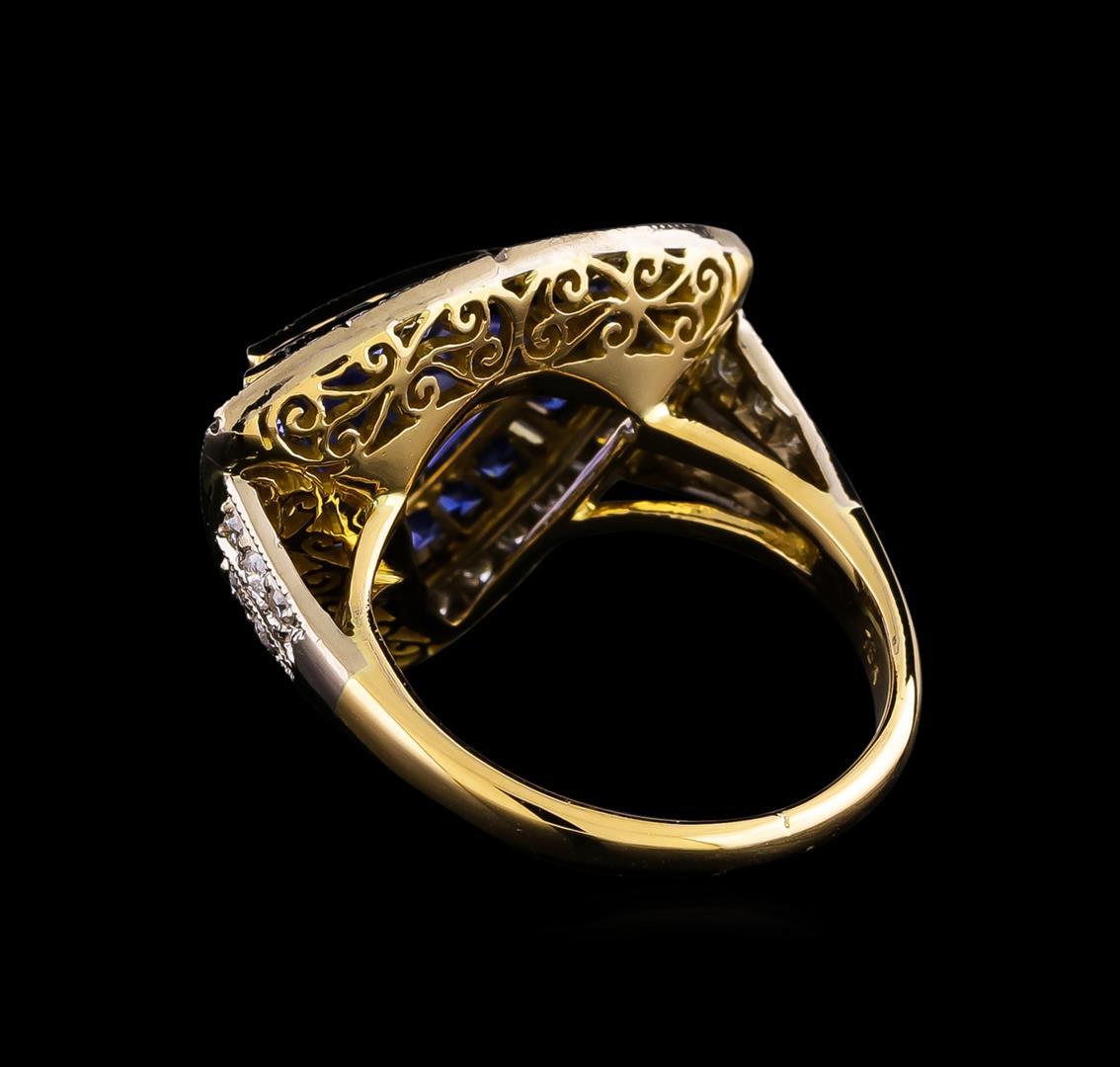 3.06 ctw Sapphire and Diamond Ring - 18KT Yellow Gold