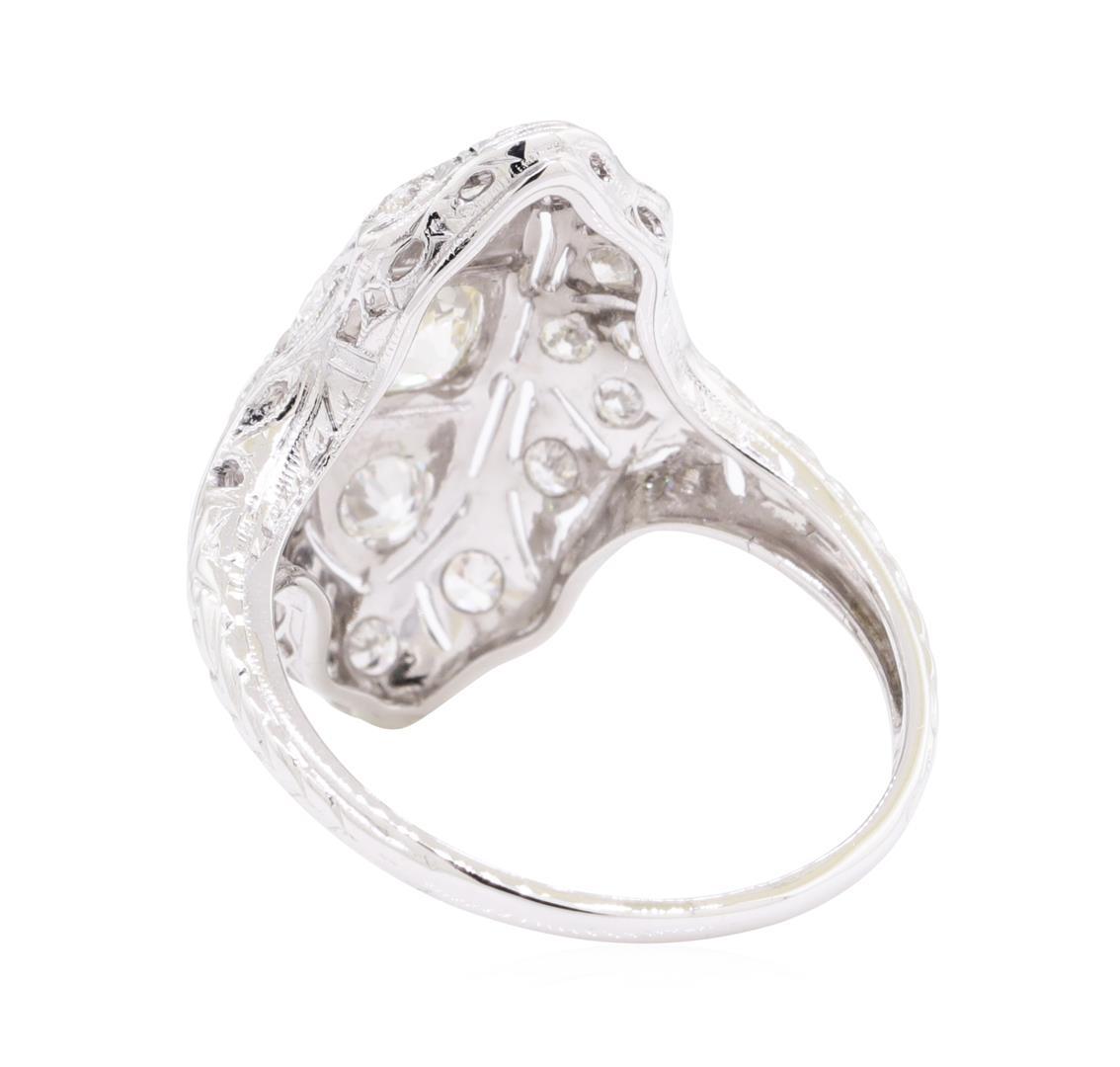 0.95 ctw Diamond Vintage Ring - 18KT White Gold