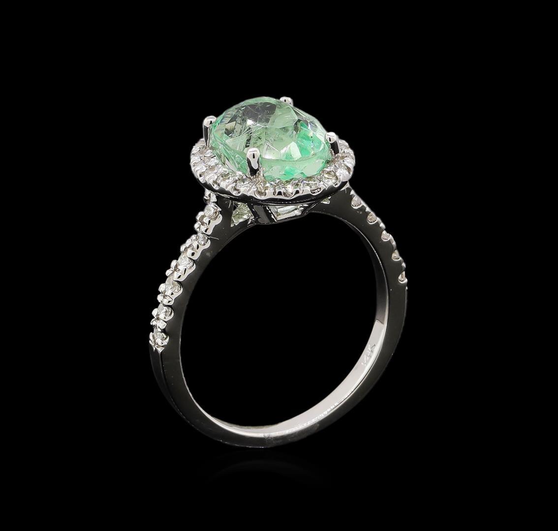 2.75 ctw Emerald and Diamond Ring - 14KT White Gold