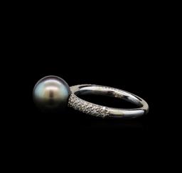 Pearl and Diamond Ring - 14KT White Gold