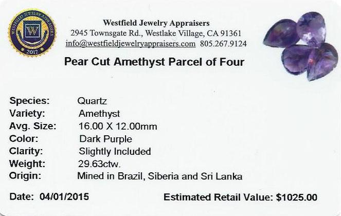 29.52 ctw Pear Mixed Amethyst Parcel