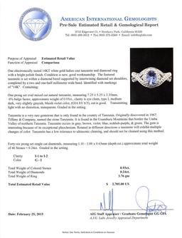 14KT White Gold 0.93 ctw Tanzanite and Diamond Ring