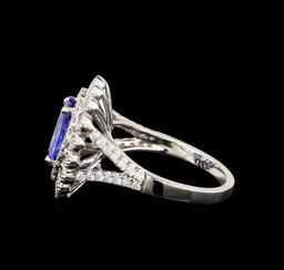 14KT White Gold 2.18 ctw Tanzanite and Diamond Ring