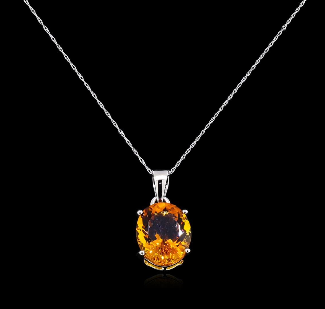 Crayola 8.80 ctw Citrine Pendant With Chain - 14K White Gold