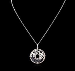 0.82 ctw Diamond Pendant With Chain - 14KT White Gold