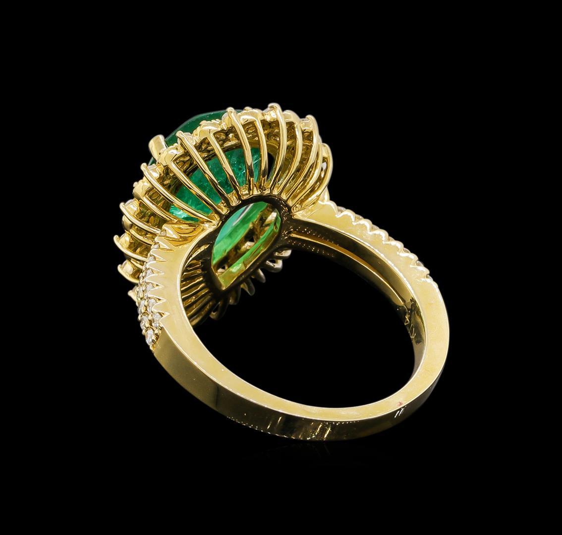 14KT Yellow Gold 3.82 ctw Emerald and Diamond Ring